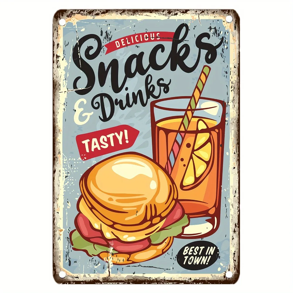 Targa in metallo per alimenti  - Food Snacks Drinks recensione e prezzo